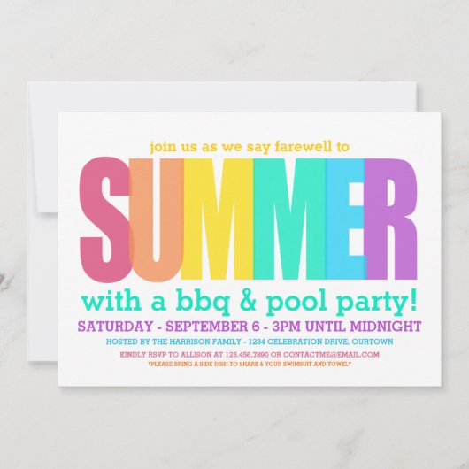 Ende des Party Einladung (Vorderseite)