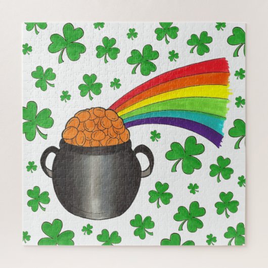 Ende des Rainbow Kleeblatt Pot of Gold Lucky Puzzle (Vertikal)