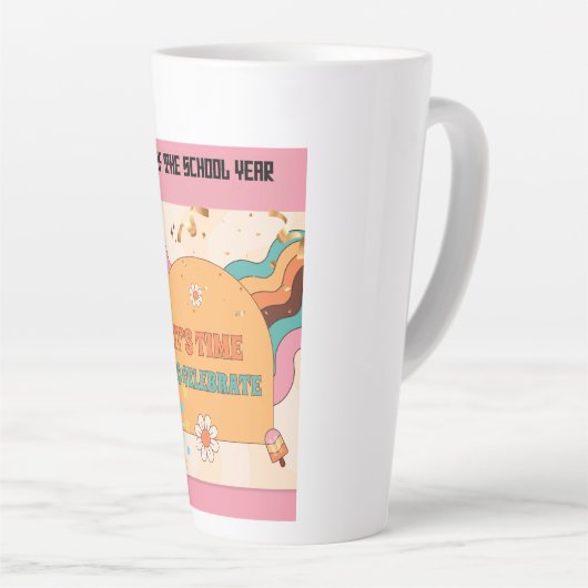 🎉 Ende des Schuljahres mit Retro Vibes und Freude Milchtasse (Rechte Ecke)