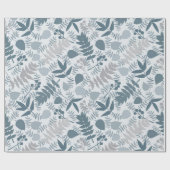 Ende des Sommers Blätter blaues Umschlagpapier Geschenkpapier (Flach)