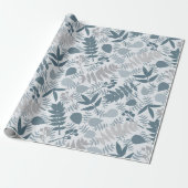 Ende des Sommers Blätter blaues Umschlagpapier Geschenkpapier (Ungerollt)