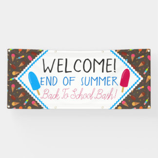 Ende des Sommers Ice Pop und Eiscreme Muster Party Banner