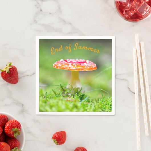 Ende des Sommers roter Toadstool Pilz Fall Foto Serviette (Beispiel)