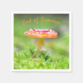 Ende des Sommers roter Toadstool Pilz Fall Foto Serviette (Vorderseite)
