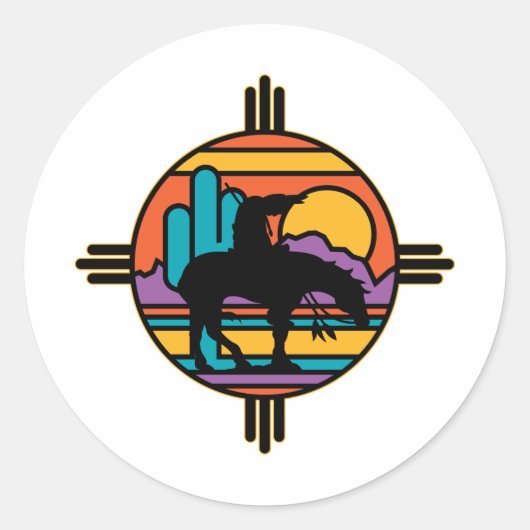 Ende des Trail Native Amerikanischen Ureinwohners Runder Aufkleber (Vorderseite)