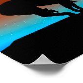 Ende des Trail Sihouette mit Nachthimmel Poster (Ecke)