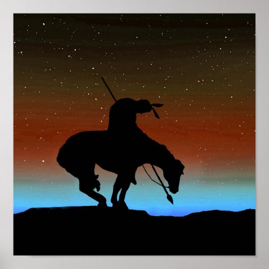 Ende des Trail Sihouette mit Nachthimmel Poster (Vorne)