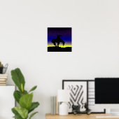 Ende des Trail Sihouette mit Nachthimmel Poster (Heimbüro)