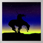 Ende des Trail Sihouette mit Nachthimmel Poster (Vorne)