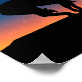 Ende des Trail Sihouette mit Nachthimmel Poster (Ecke)