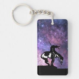 Ende des Weges mit der Milchstraße Schlüsselanhänger