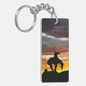 Ende des Weges mit Sonnenuntergang Schlüsselanhänger (Vorderseite links)