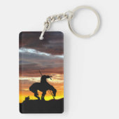 Ende des Weges mit Sonnenuntergang Schlüsselanhänger (Rückseite)