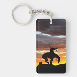 Ende des Weges mit Sonnenuntergang Schlüsselanhänger