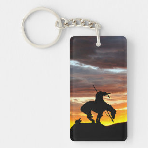 Ende des Weges mit Sonnenuntergang Schlüsselanhänger