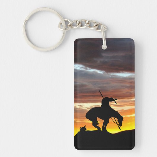 Ende des Weges mit Sonnenuntergang Schlüsselanhänger (Vorderseite)