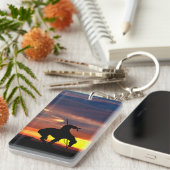 Ende des Weges mit Sonnenuntergang Schlüsselanhänger (Vorderseite rechts)