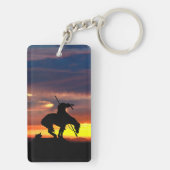 Ende des Weges mit Sonnenuntergang Schlüsselanhänger (Rückseite)