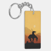 Ende des Weges mit Sonnenuntergang Schlüsselanhänger (Vorderseite links)