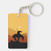 Ende des Weges mit Sonnenuntergang Schlüsselanhänger (Rückseite)