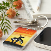 Ende des Weges mit Sonnenuntergang Schlüsselanhänger (Vorderseite rechts)