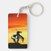 Ende des Weges mit Sonnenuntergang Schlüsselanhänger (Rückseite)