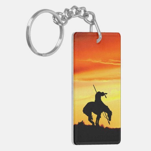 Ende des Weges mit Sonnenuntergang Schlüsselanhänger (Vorderseite links)