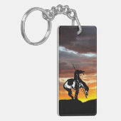 Ende des Weges mit Sonnenuntergang Schlüsselanhänger (Vorderseite links)