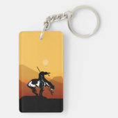 Ende des Weges mit Sonnenuntergang Schlüsselanhänger (Rückseite)