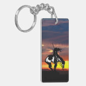 Ende des Weges mit Sonnenuntergang Schlüsselanhänger (Vorderseite links)