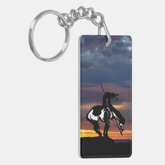 Ende des Weges mit Sonnenuntergang Schlüsselanhänger (Vorderseite links)