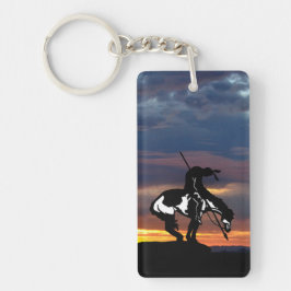 Ende des Weges mit Sonnenuntergang Schlüsselanhänger