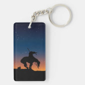 Ende des Weges mit Sonnenuntergang und Sternen Schlüsselanhänger (Rückseite)