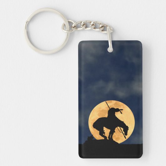 Ende des Weges mit Vollmond Schlüsselanhänger (Vorderseite)