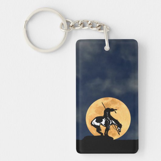 Ende des Weges mit Vollmond Schlüsselanhänger (Vorderseite)