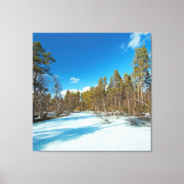 Ende des Winters im finnischen Lappland Leinwanddruck