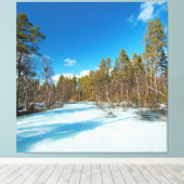Ende des Winters im finnischen Lappland Leinwanddruck (Insitu (Holzboden))