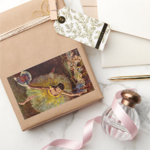 Ende einer Arabesque von Edgar Degas, Vintage Ball Rechteckiger Aufkleber