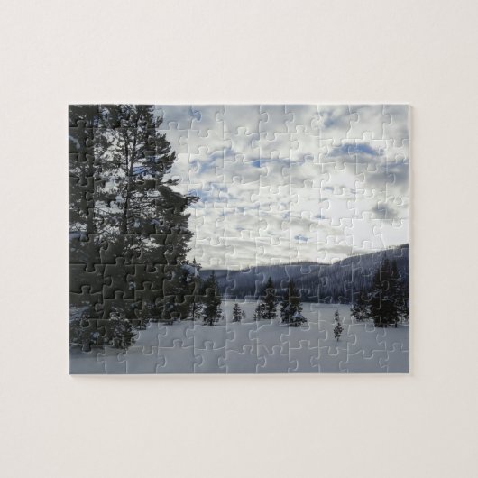 Ende eines Schneetages im Yellowstone Nationalpark Puzzle (Horizontal)