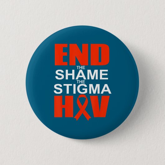 Ende Hiv-Scham Stigma Rotes Überlebender-Design Button (Vorderseite)