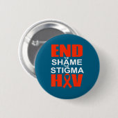 Ende Hiv-Scham Stigma Rotes Überlebender-Design Button (Vorne & Hinten)