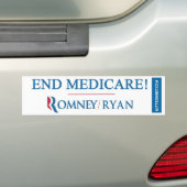 ENDE MEDICARE! Romney/Ryan-Autoaufkleber Autoaufkleber (Auf Auto)