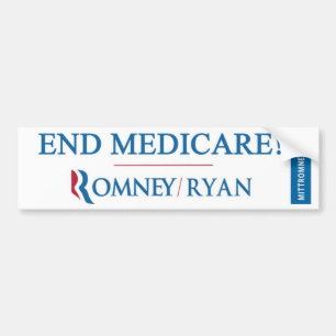 ENDE MEDICARE! Romney/Ryan-Autoaufkleber Autoaufkleber