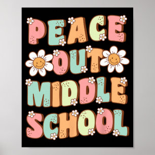 Ende Mittelschule Abschluss Groovy letzten Tag der Poster