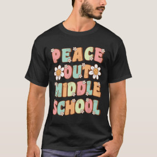 Ende Mittelschule Abschluss Groovy letzten Tag der T-Shirt