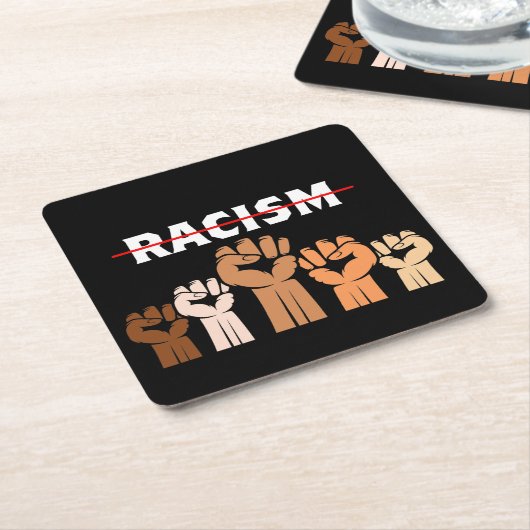 Ende Rassismus Multi Shade Fists Paper Untersetzer (angewinkelt)