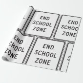 Ende Schulzone Verkehrszeichen Geschenkpapier (Ungerollt)
