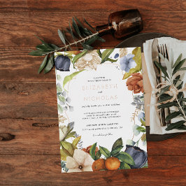 Ende Sommer Citrus Floral | Botanische Hochzeit Folieneinladung