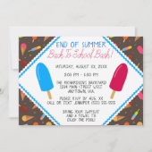 Ende Sommer Eis Pop und Eis Cream Muster Party Einladung (Vorderseite)