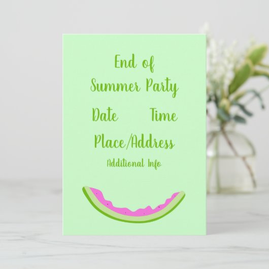 Ende Sommer Party Schlemmerparadies am  Einladung (Stehend Vorderseite)